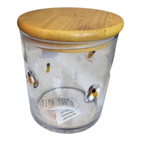 Well Equipped Kitchen - 3d Bee Design Glass Jar with Bamboo Lid, NWT - Picture 2 of 4